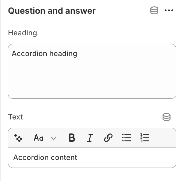 Question and answer block