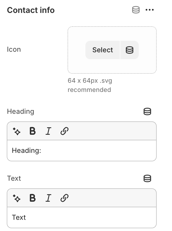 contact info settings