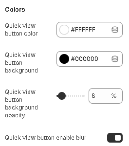 product card settings colors