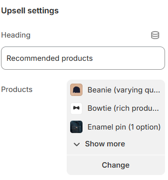 upsell settings