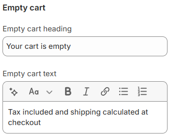 empty cart