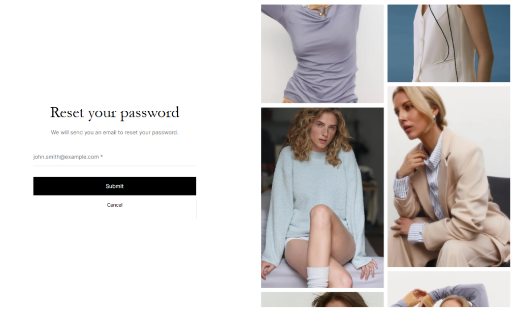 reset password
