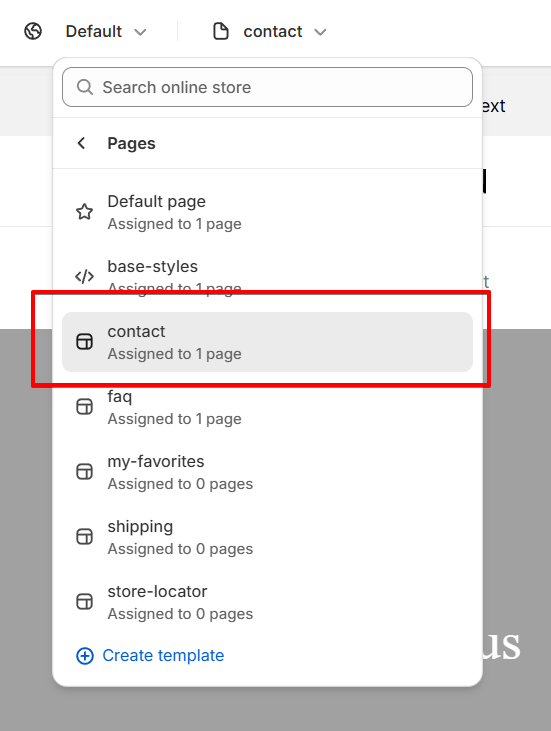 contact page
