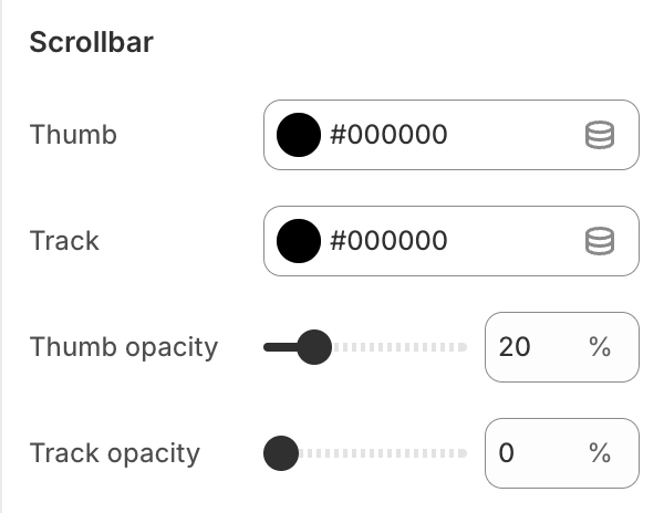 scrollbar settings