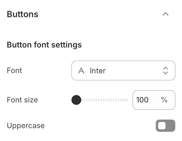 font setting buttons