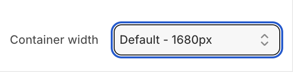 container width setting