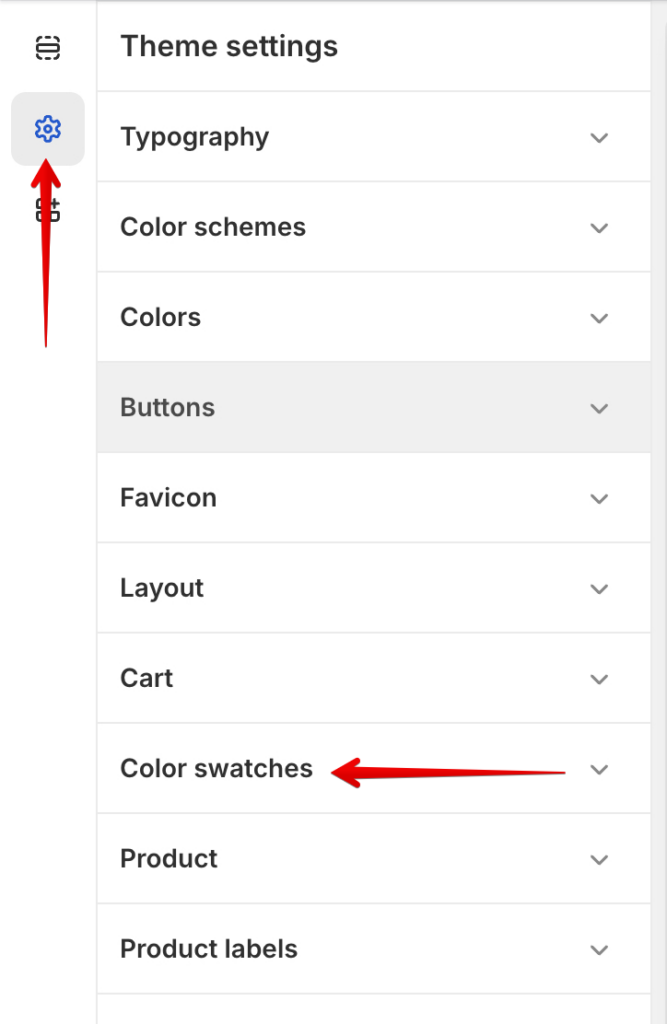 color swatches settings