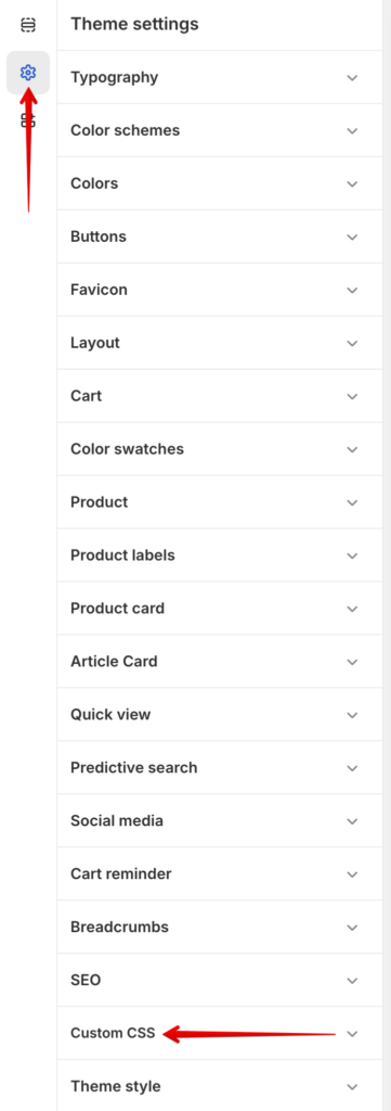 custom css settings