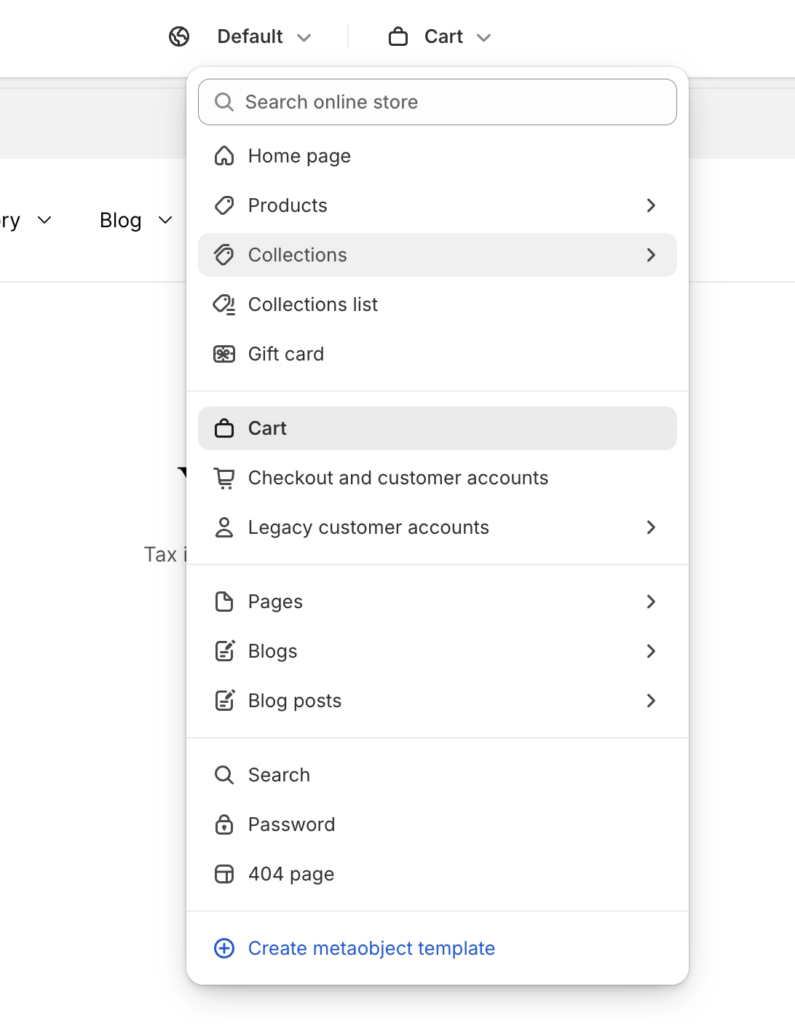 cart page