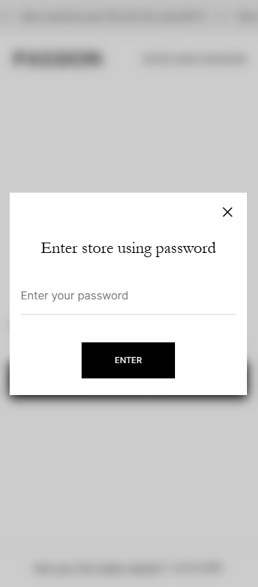 password page popup mobile