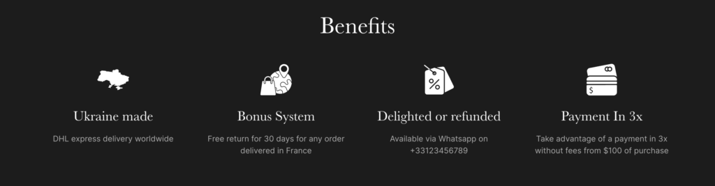 benefits section