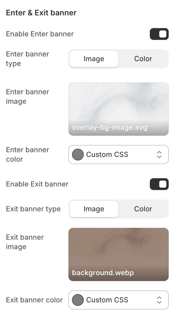 featured-collection-enter-exit-banner-settings