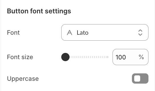 Button font settings