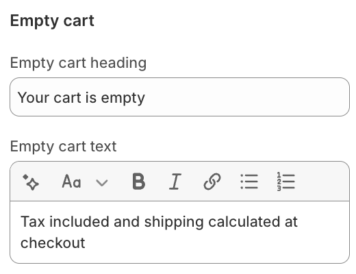 Empty cart