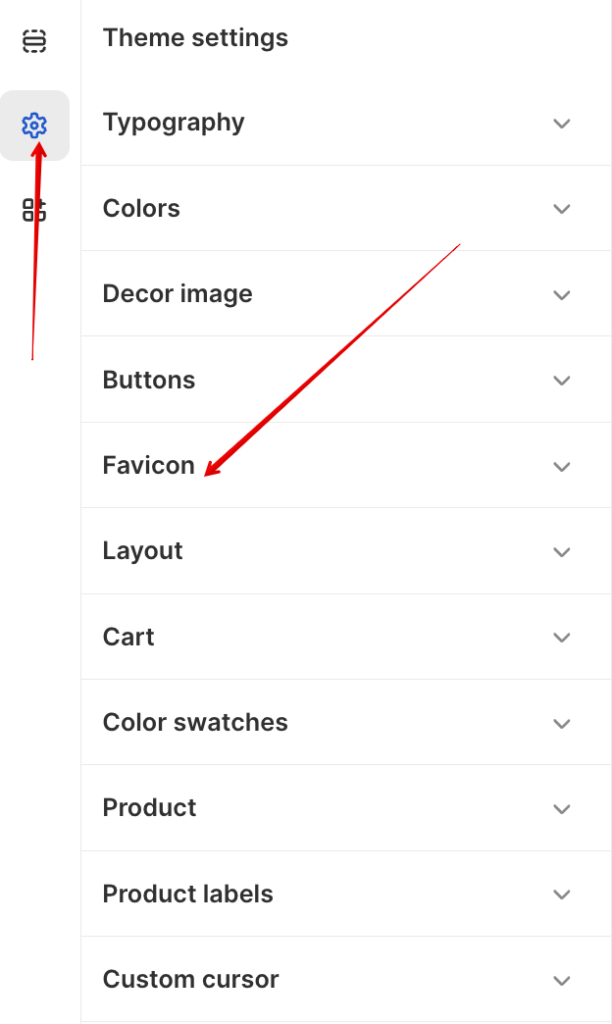 Favicon settings