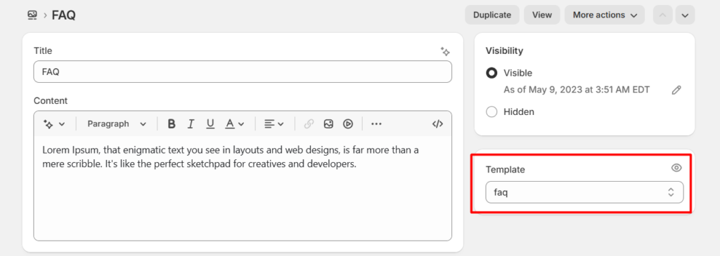 page faq