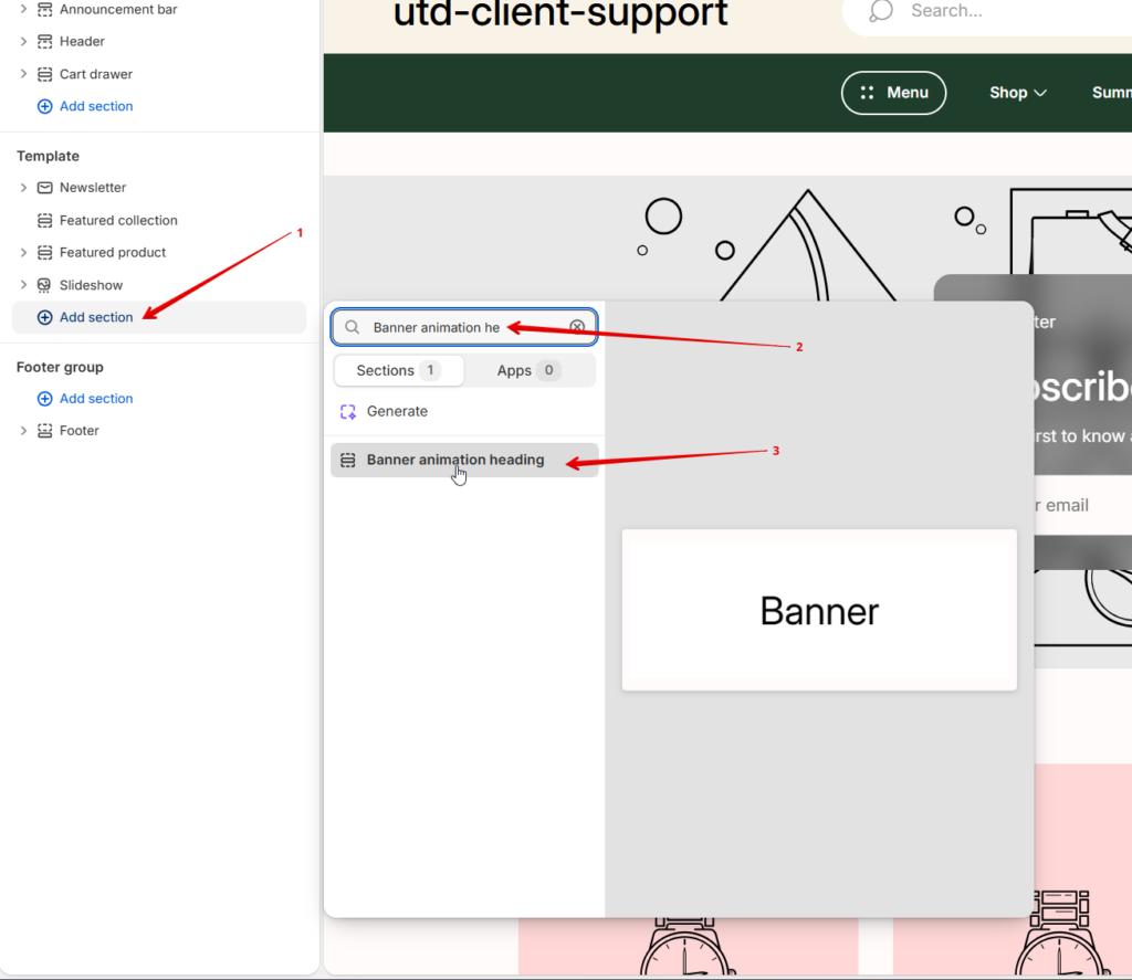 add banner animation heading