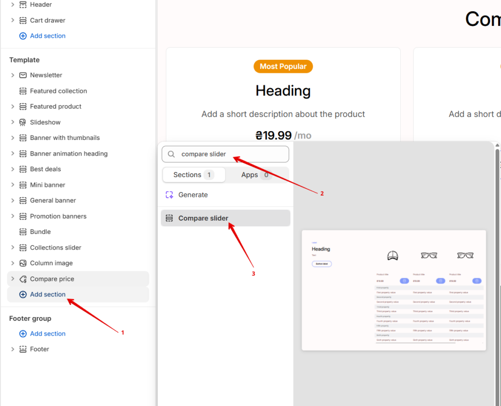 add compare slider