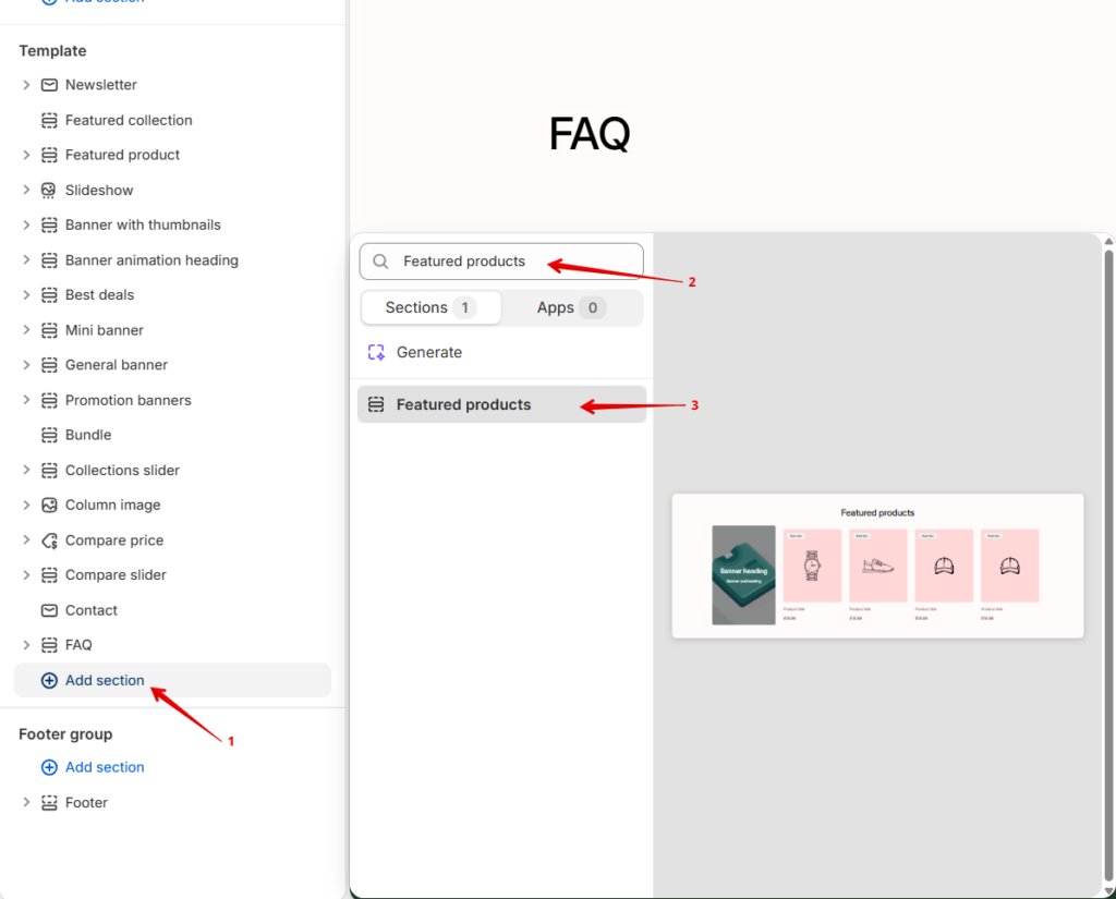 add featured products
