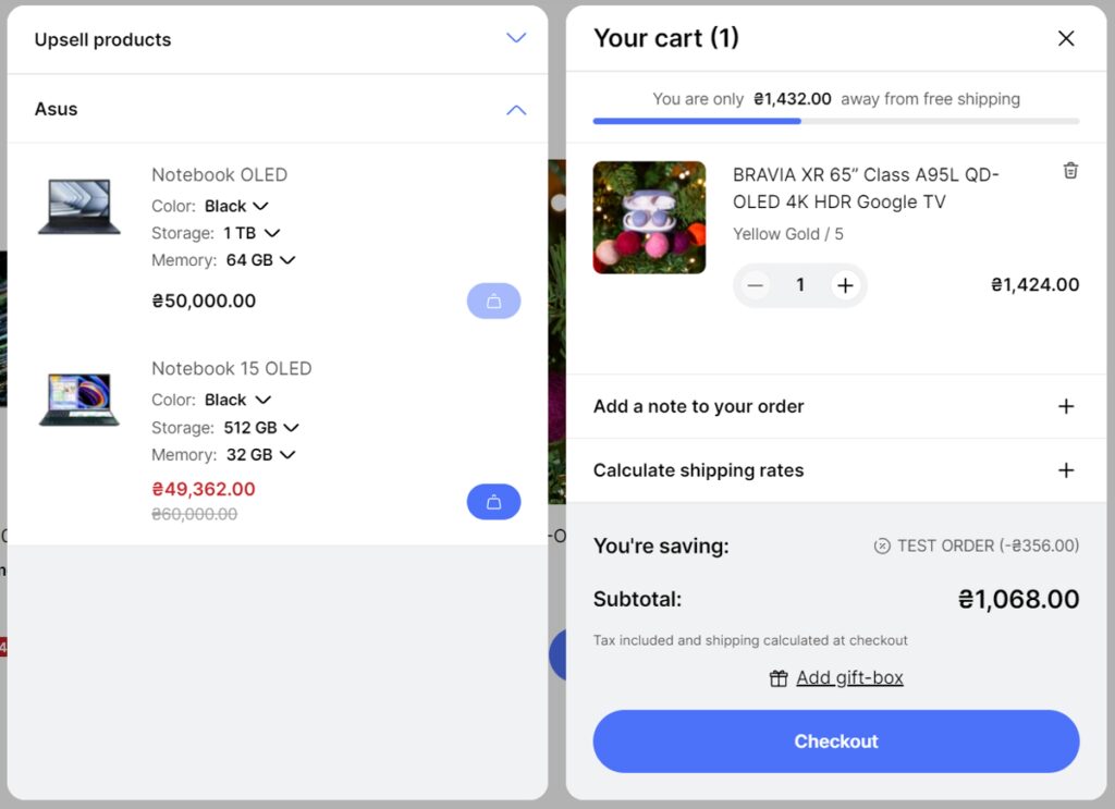 cart drawr preview