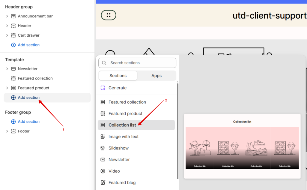 add collection list