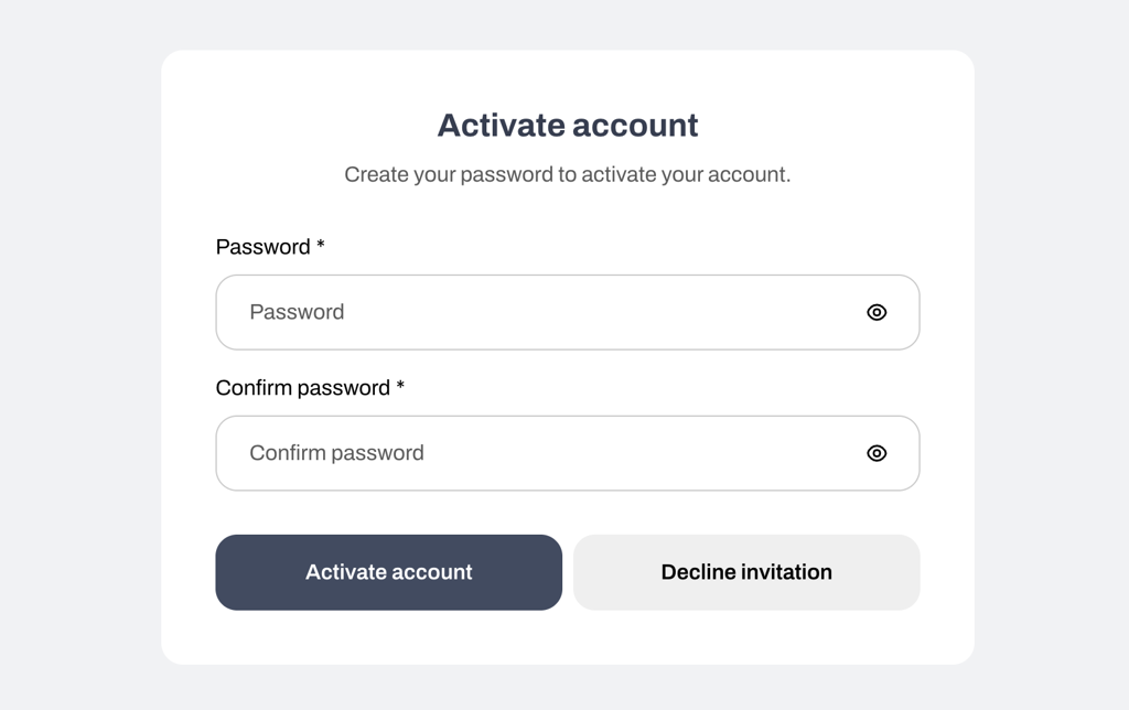 Activate account