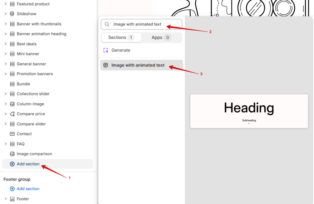 Add Image with animated text