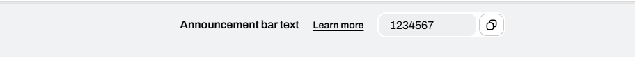 Announcement bar simple text