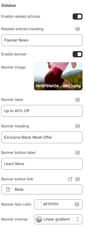 Article template sidebar