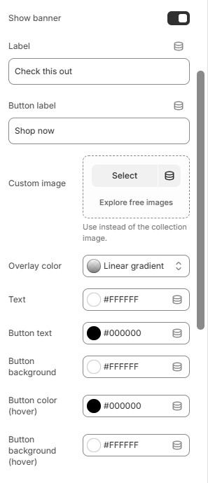 Featured collection header banner