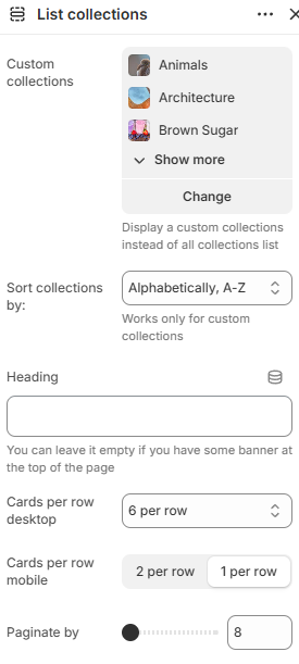 List collections general