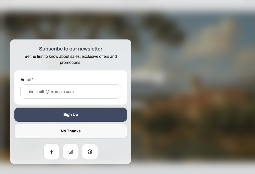 Newsletter popup