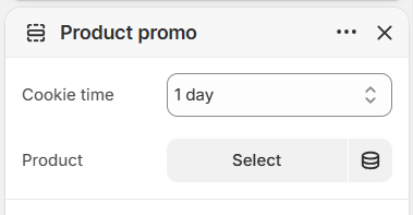 Product promo popup settings