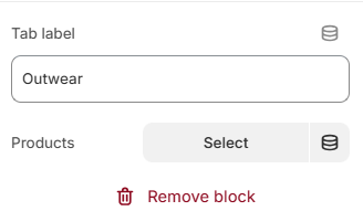 Product tabs block