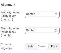 Slideshow block alignment
