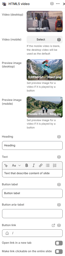 Slideshow html5 block general