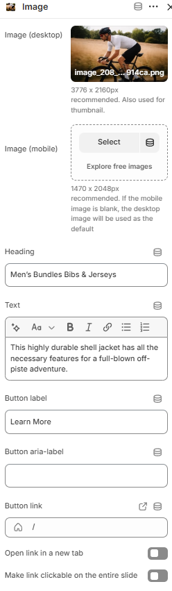 Slideshow image block general