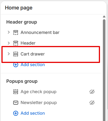 add Cart drawer