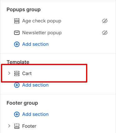 add Cart template
