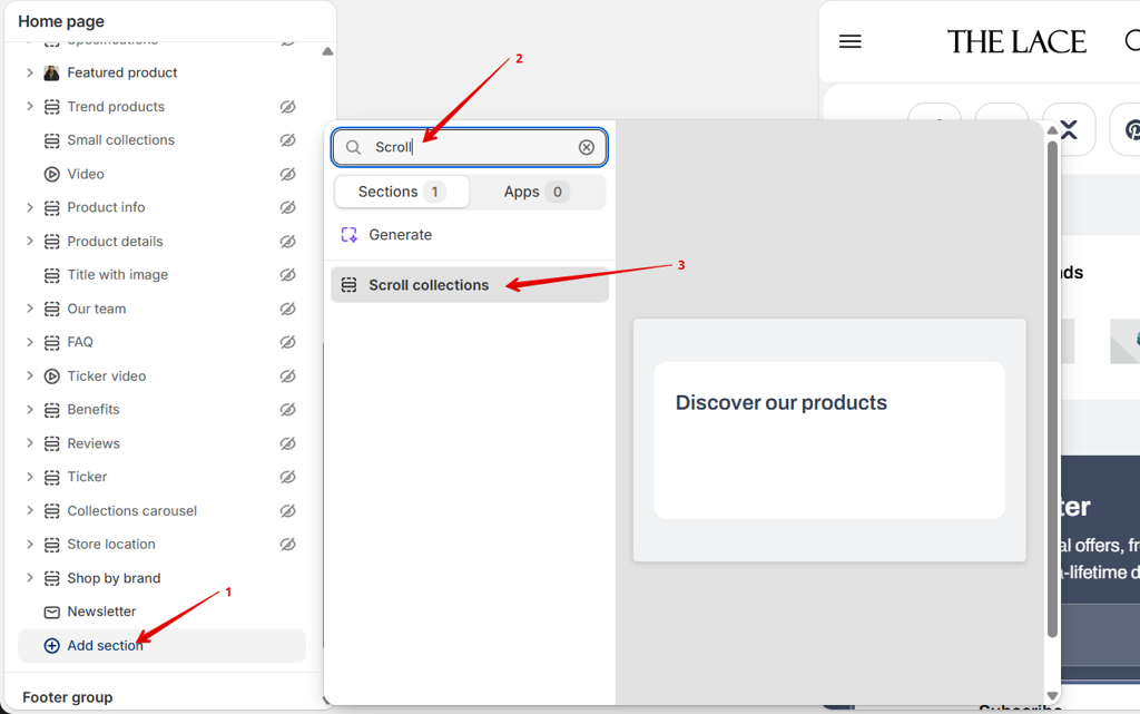 add Scroll collections