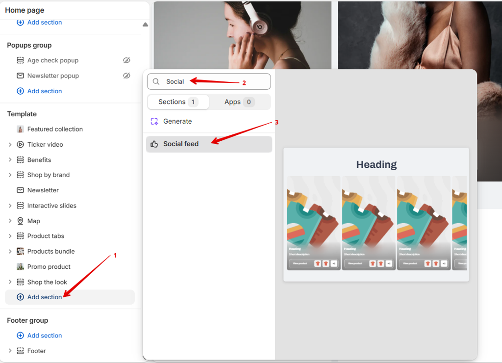 add Social feed