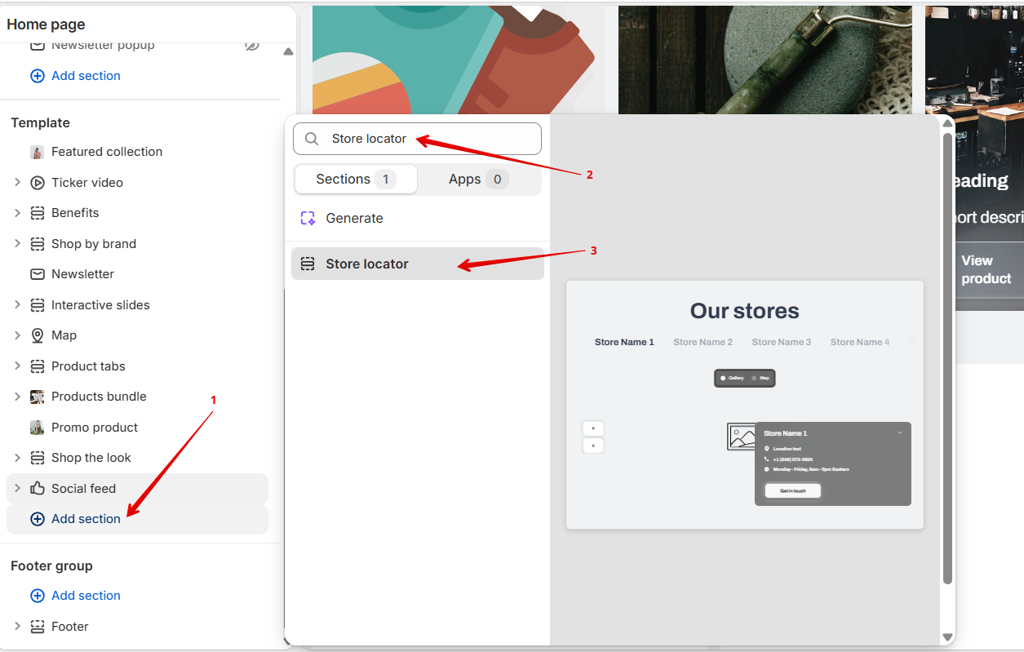 add Store locator