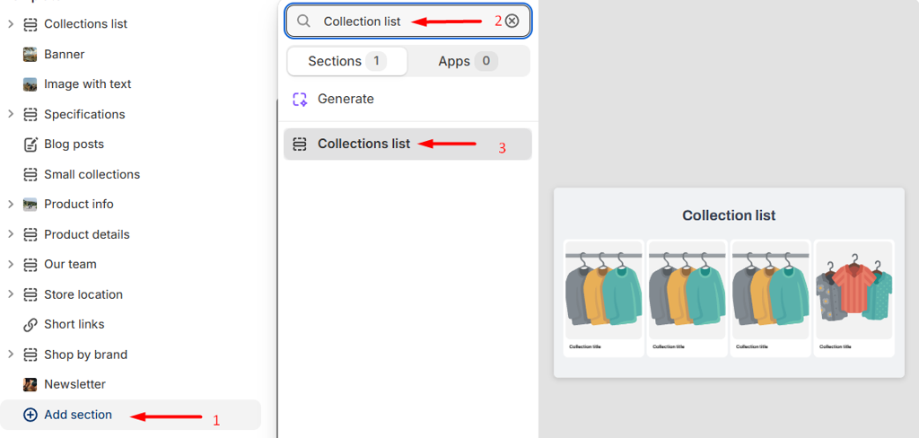 add collection list
