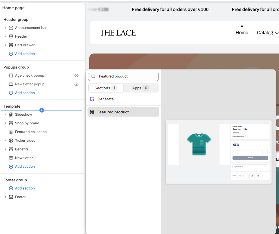 add featured product