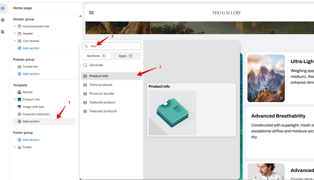 add product info