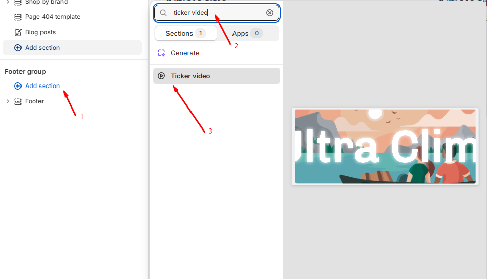 add ticker video