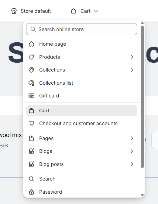 cart page navigation