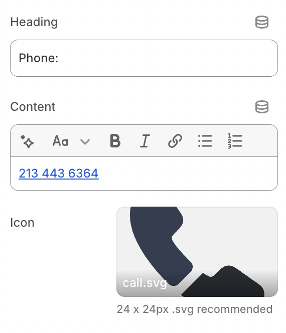 contact block info
