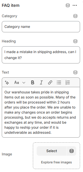 faq item