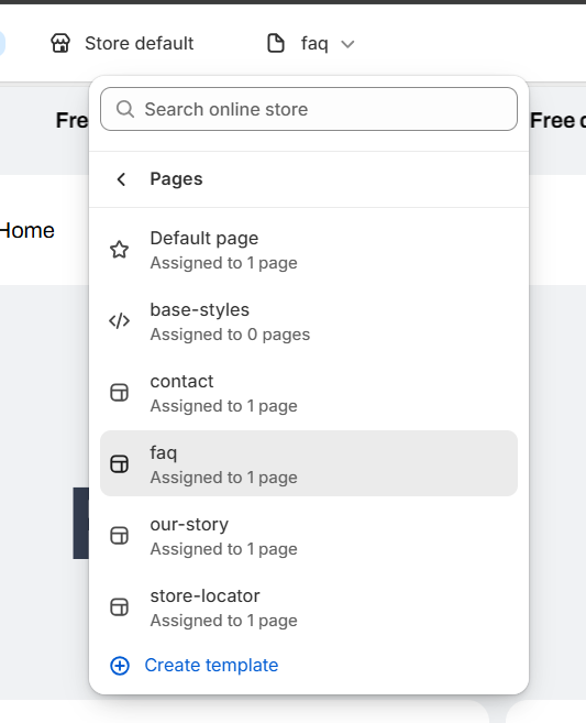 faq page navigation
